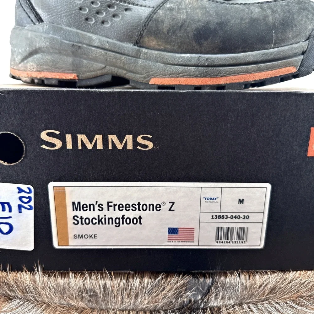 Simms Mens 8 Freestone Z Stockingfoot Wading Fly Fishing Boots Smoke Outdoors - Picture 9 of 9
